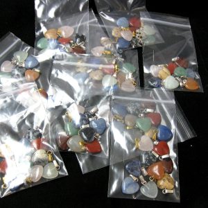 10 Pack Mini Mineral Heart Pendants For Sale-1