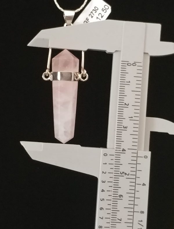 Rose Quartz Crystal Point Pendant #2 - Image 2