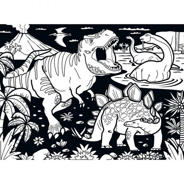 Velvet Coloring Right Fit - Dinosaurs 60 Piece Jigsaw Puzzle - Image 2