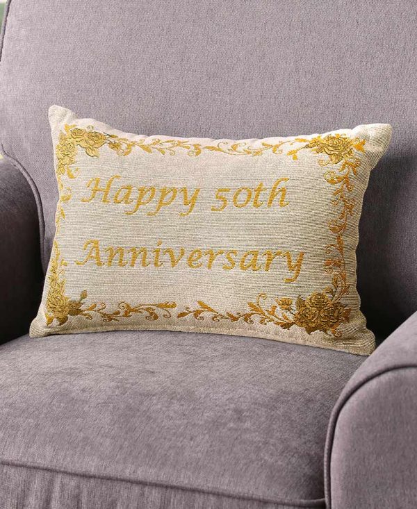 50th Happy Anniversary Pillow