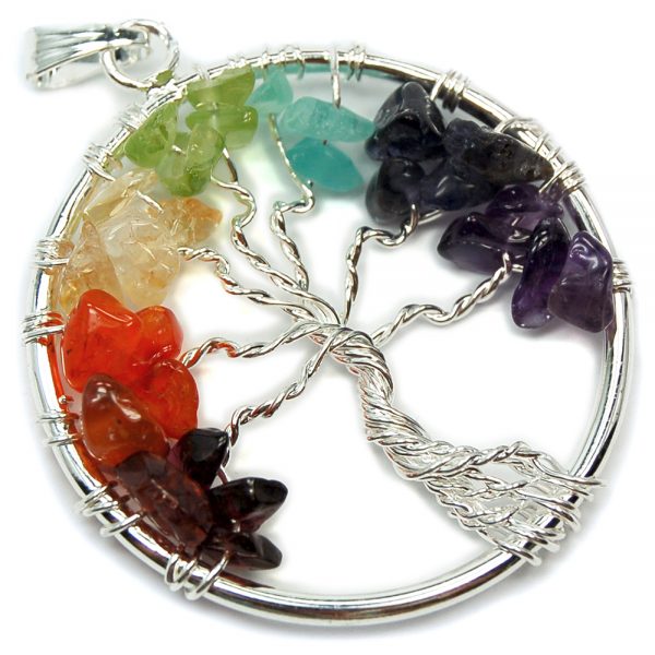 7 Chakra Tree of Life Pendant For Sale-05