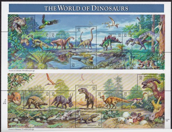 Framed Dinosaur Stamp Set - Image 2