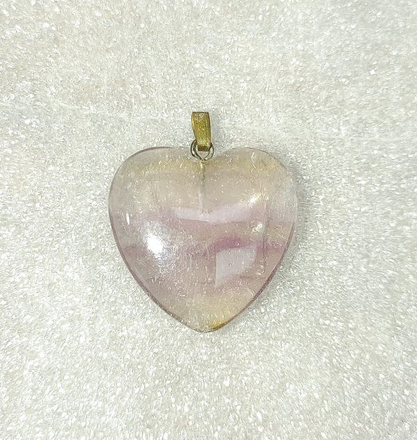 Genuine Fluorite Heart Pendant for Sale #10