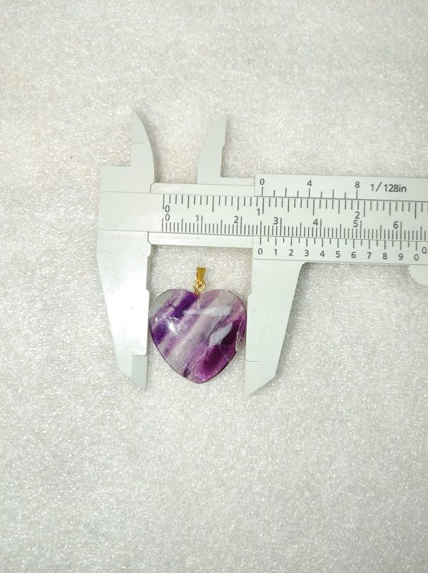 Genuine Fluorite Heart Pendant for Sale #1a