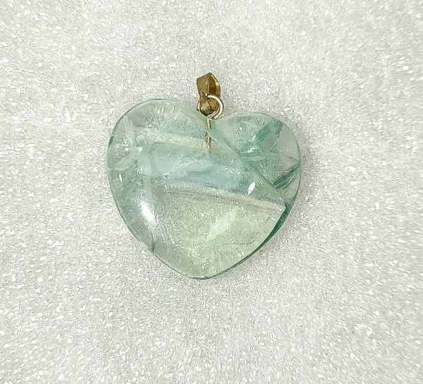 Genuine Fluorite Heart Pendant for Sale #3