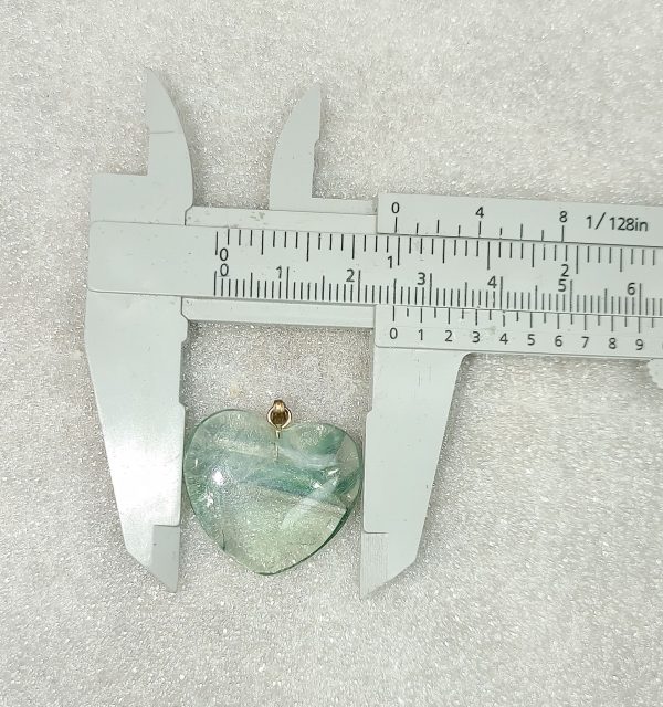 Genuine Fluorite Heart Pendant for Sale #3a