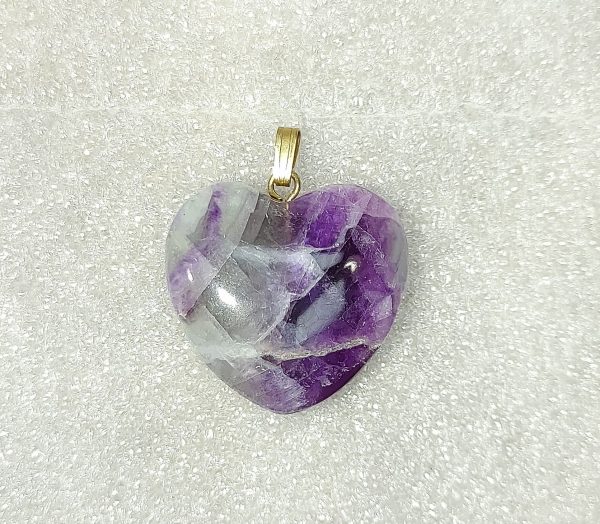 Genuine Fluorite Heart Pendant for Sale #6