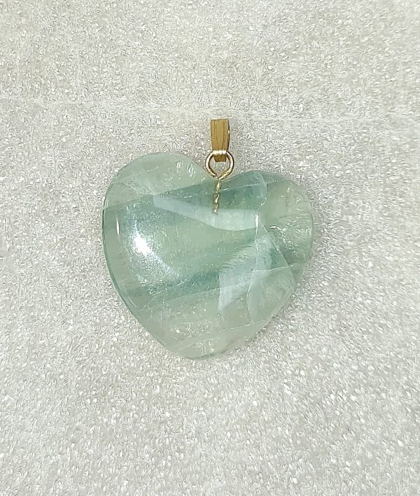 Genuine Fluorite Heart Pendant for Sale #7