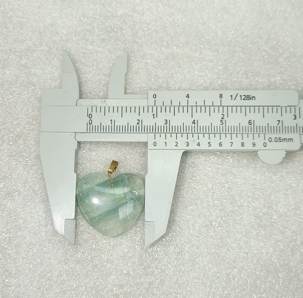 Genuine Fluorite Heart Pendant for Sale #7a