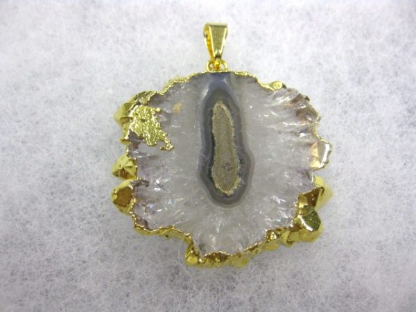 Gold Plated Amethyst Mineral Pendant For Sale #11