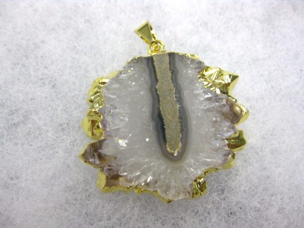 Gold Plated Amethyst Mineral Pendant For Sale #11a