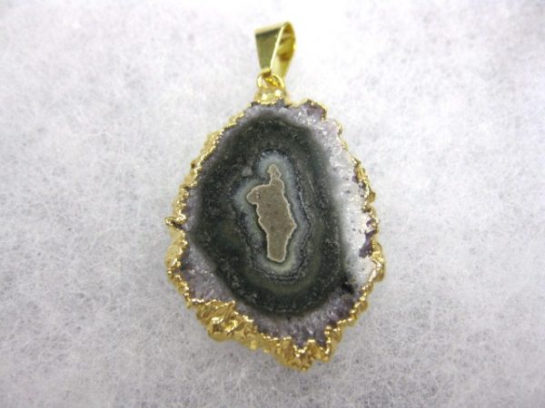 Gold Plated Amethyst Mineral Pendant For Sale #8