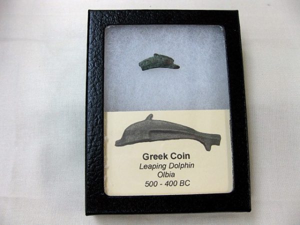 Genuine 500 – 400 BC in Age Ancient Greek Dolphin Coin From Olbia For Sale #1