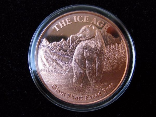 Ice Age Short Faced Bear Copper Coin For Sale