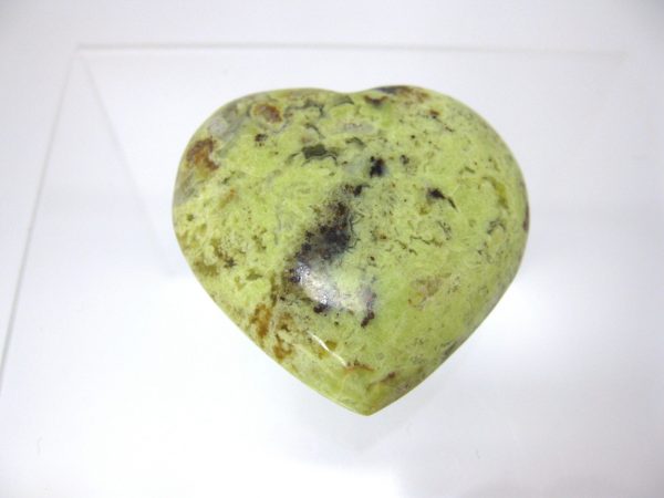 Genuine Green Opal Metaphysical Polished Mineral Heart from Madagascar for Sale. #1a