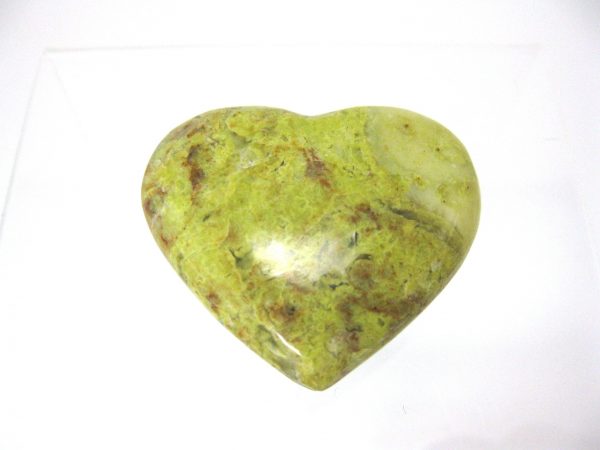 Genuine Green Opal Metaphysical Polished Mineral Heart from Madagascar for Sale. #2