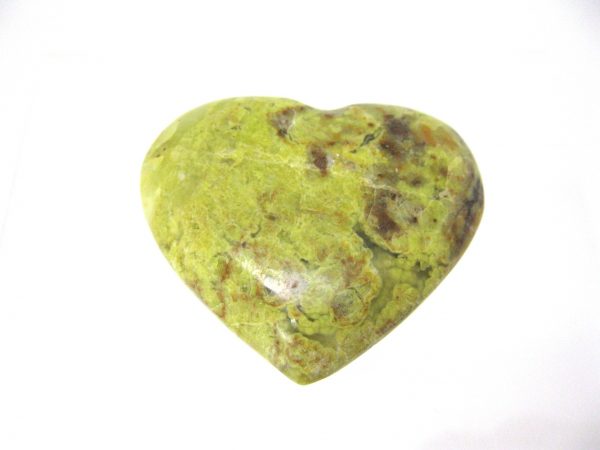 Genuine Green Opal Metaphysical Polished Mineral Heart from Madagascar for Sale. #2a