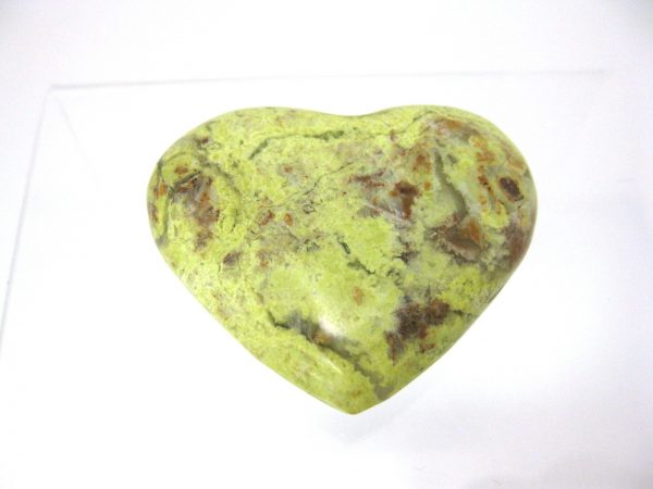 Genuine Green Opal Metaphysical Polished Mineral Heart from Madagascar for Sale. #3