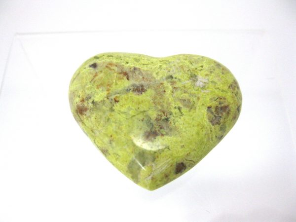 Genuine Green Opal Metaphysical Polished Mineral Heart from Madagascar for Sale. #3a