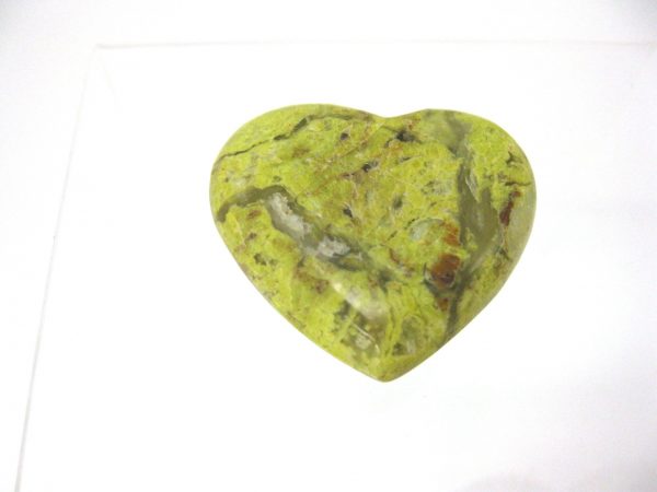 Genuine Green Opal Metaphysical Polished Mineral Heart from Madagascar for Sale. #4a