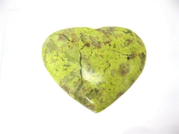 Genuine Green Opal Metaphysical Polished Mineral Heart from Madagascar for Sale. #5a