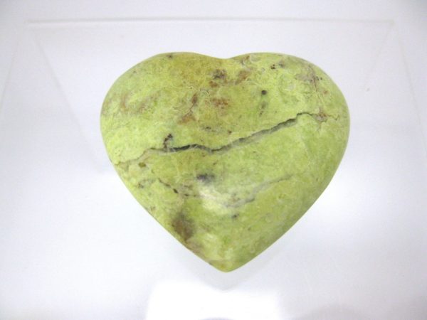 Genuine Green Opal Metaphysical Polished Mineral Heart from Madagascar for Sale. #7a