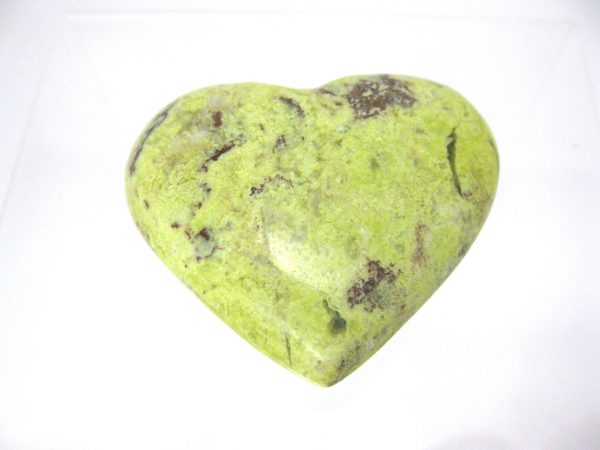 Genuine Green Opal Metaphysical Polished Mineral Heart from Madagascar for Sale. #9a