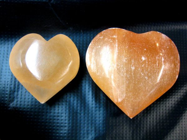 Genuine Orange Selenite Heart For Sale