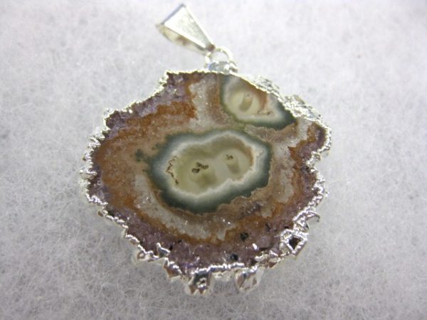 Silver Plated Amethyst Mineral Pendant For Sale #10a