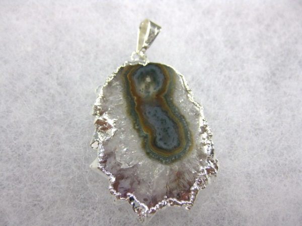 Silver Plated Amethyst Mineral Pendant For Sale #2