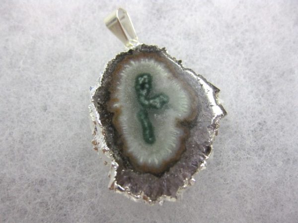 Silver Plated Amethyst Mineral Pendant For Sale #5a