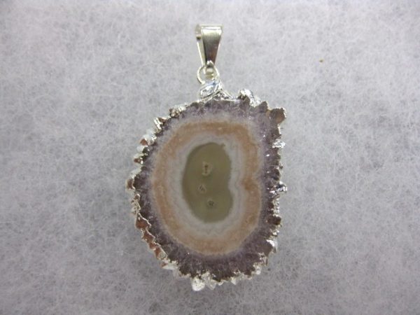 Silver Plated Amethyst Mineral Pendant For Sale #8