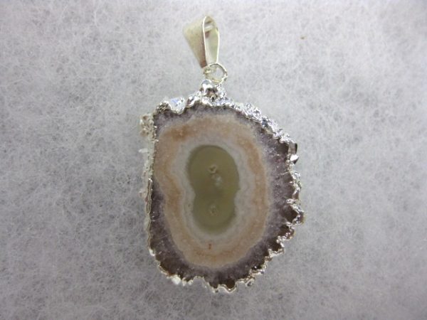 Silver Plated Amethyst Mineral Pendant For Sale #8a