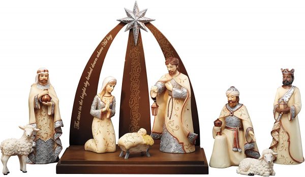 Holiday Elements 9-Piece Nativity Set Figurine Includes Creche - 82396 & 82397