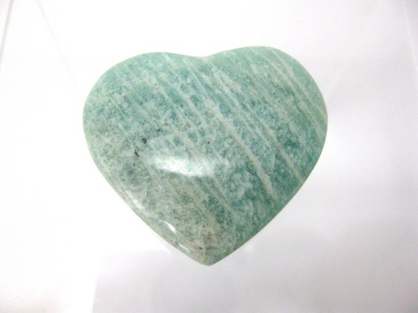 Genuine Amazonite Metaphysical Polished Mineral Heart from Madagascar for Sale. #11a