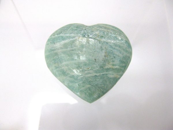 Genuine Amazonite Metaphysical Polished Mineral Heart from Madagascar for Sale. #12a