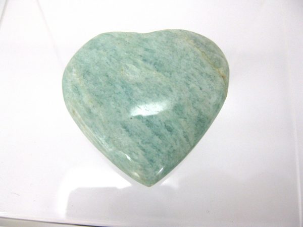 Genuine Amazonite Metaphysical Polished Mineral Heart from Madagascar for Sale. #1a