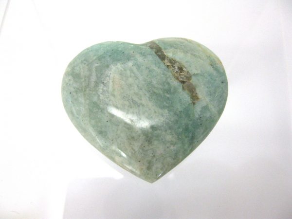 Genuine Amazonite Metaphysical Polished Mineral Heart from Madagascar for Sale. #7a