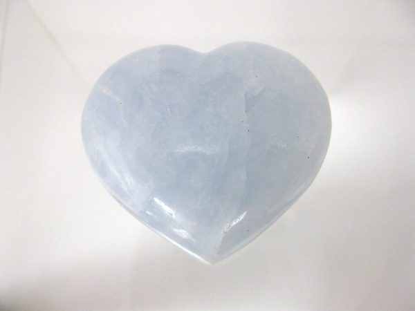 Genuine Blue Calcite Metaphysical Polished Mineral Heart from Madagascar for Sale. #11a