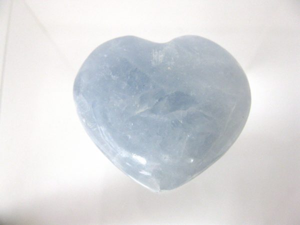 Genuine Blue Calcite Metaphysical Polished Mineral Heart from Madagascar for Sale. #12a