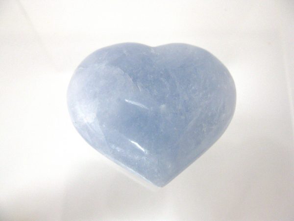 Genuine Blue Calcite Metaphysical Polished Mineral Heart from Madagascar for Sale. #1a