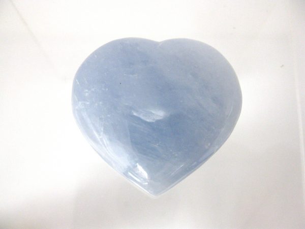 Genuine Blue Calcite Metaphysical Polished Mineral Heart from Madagascar for Sale. #3b