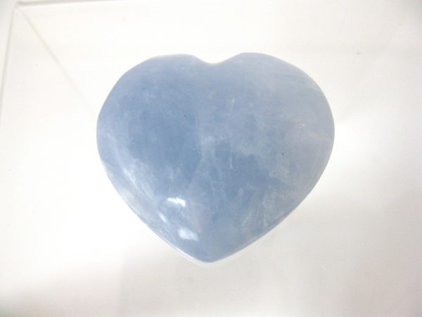 Genuine Blue Calcite Metaphysical Polished Mineral Heart from Madagascar for Sale. #4