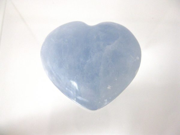 Genuine Blue Calcite Metaphysical Polished Mineral Heart from Madagascar for Sale. #4a