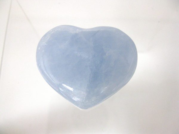 Genuine Blue Calcite Metaphysical Polished Mineral Heart from Madagascar for Sale. #5a