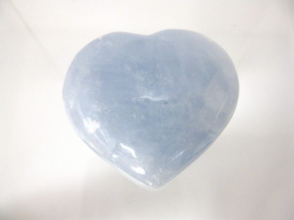 Genuine Blue Calcite Metaphysical Polished Mineral Heart from Madagascar for Sale. #6a