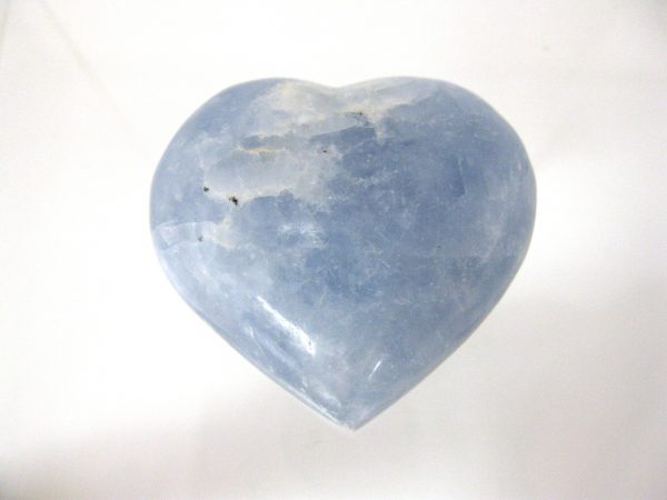 Genuine Blue Calcite Metaphysical Polished Mineral Heart from Madagascar for Sale. #7a