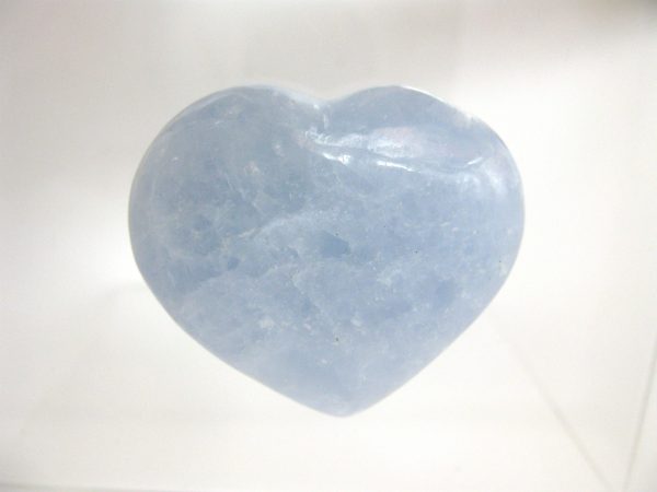 Genuine Blue Calcite Metaphysical Polished Mineral Heart from Madagascar for Sale. #8a