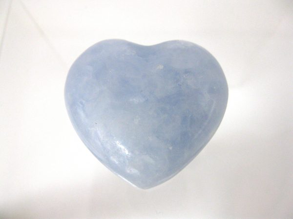 Genuine Blue Calcite Metaphysical Polished Mineral Heart from Madagascar for Sale. #9a