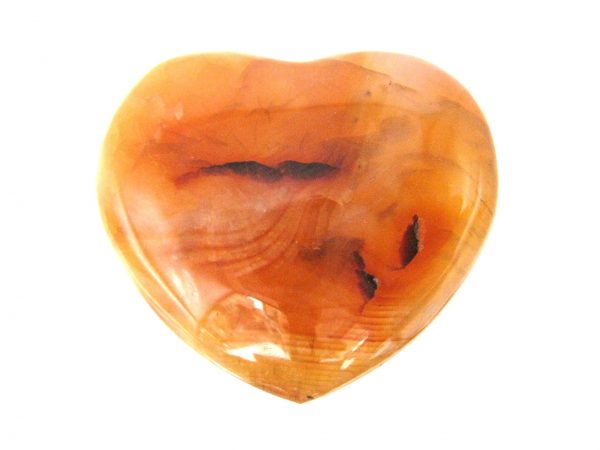 Genuine Carnelian Metaphysical Polished Mineral Heart from Madagascar for Sale. #4a